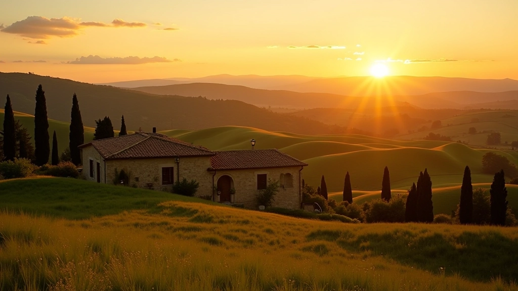 Agriturismo toscano con vista colline